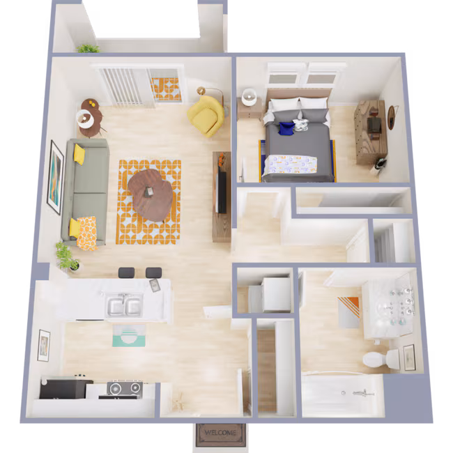 1 Bed • 1 Bath D101 floor plan